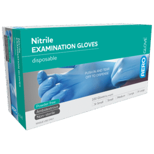 AEROGLOVE Large Nitrile Powder-Free Gloves Box/100