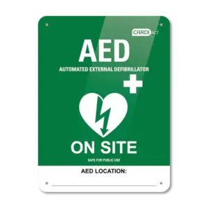 CARDIACT Poly AED On Site Sign 22.5 x 30cm
