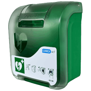CARDIACT Alarmed AED Cabinet on clear background