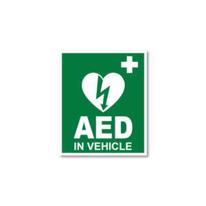 CARDIACT AED In Vehicle Window Sticker 10 x 12cm