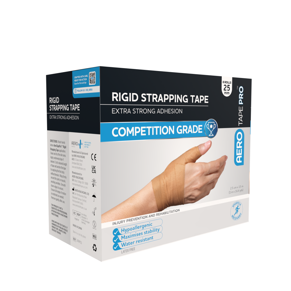 BOX/8 RIGID STRAPPING TAPE 2.5CM X 15M AEROTAPE