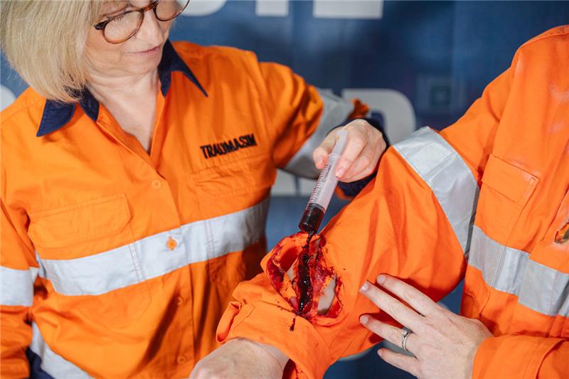 TRAUMASIM Wearable Jagged Laceration - Forearm - w/ Bleeding Capacity - Image 2