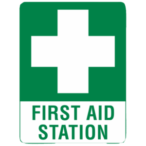 Large Poly First Aid Station Sign 60 x 45cm