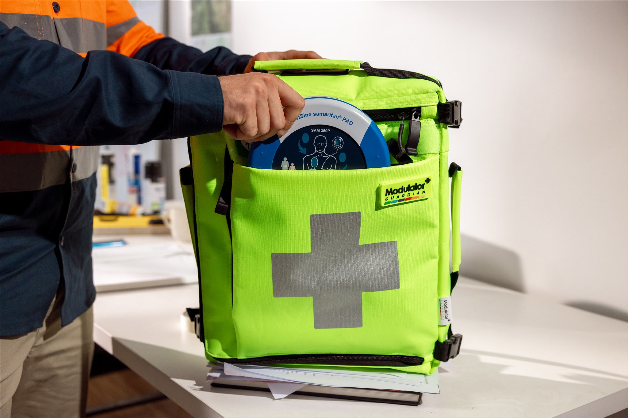 guardian backpack with heartsine aed in pocket